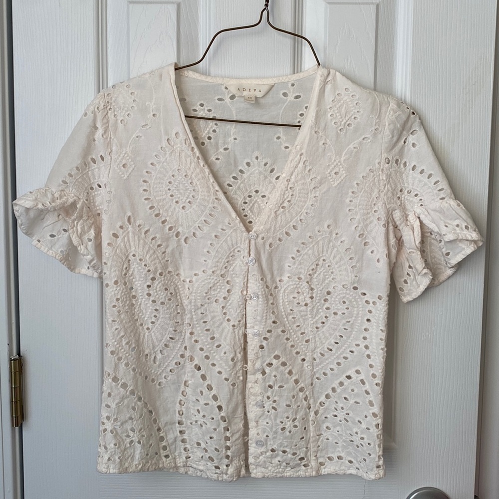 White short sleeve button up